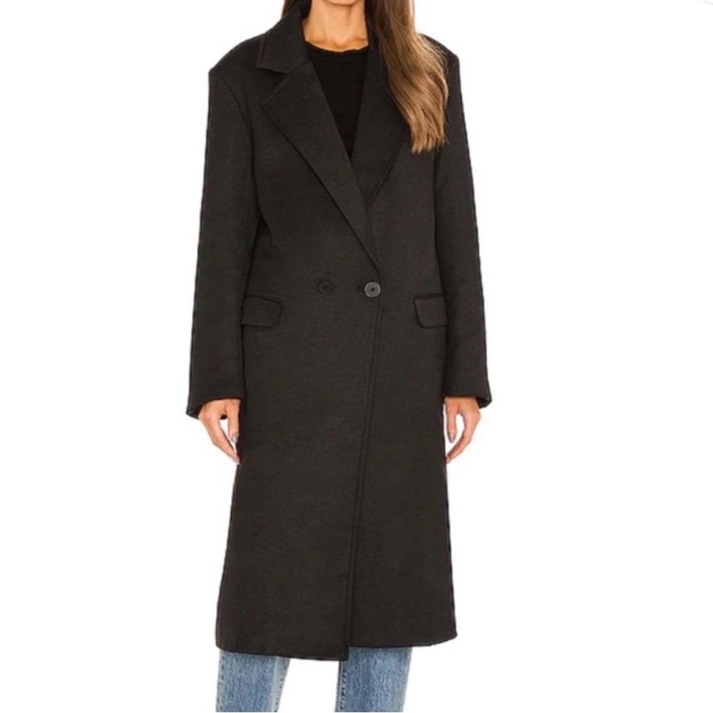 Danielle Bernstein by WeWoreWhat Black Trench Coat Size Large C11-065